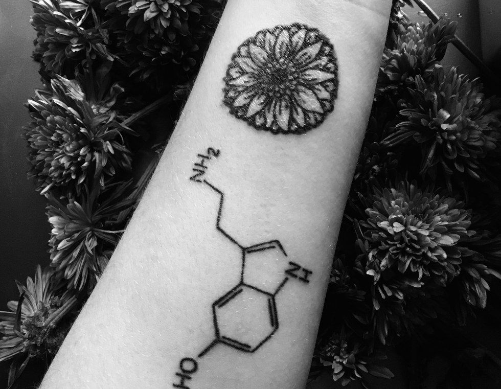 Little Tattoos — Serotonin chemical structure temporary tattoo, get...